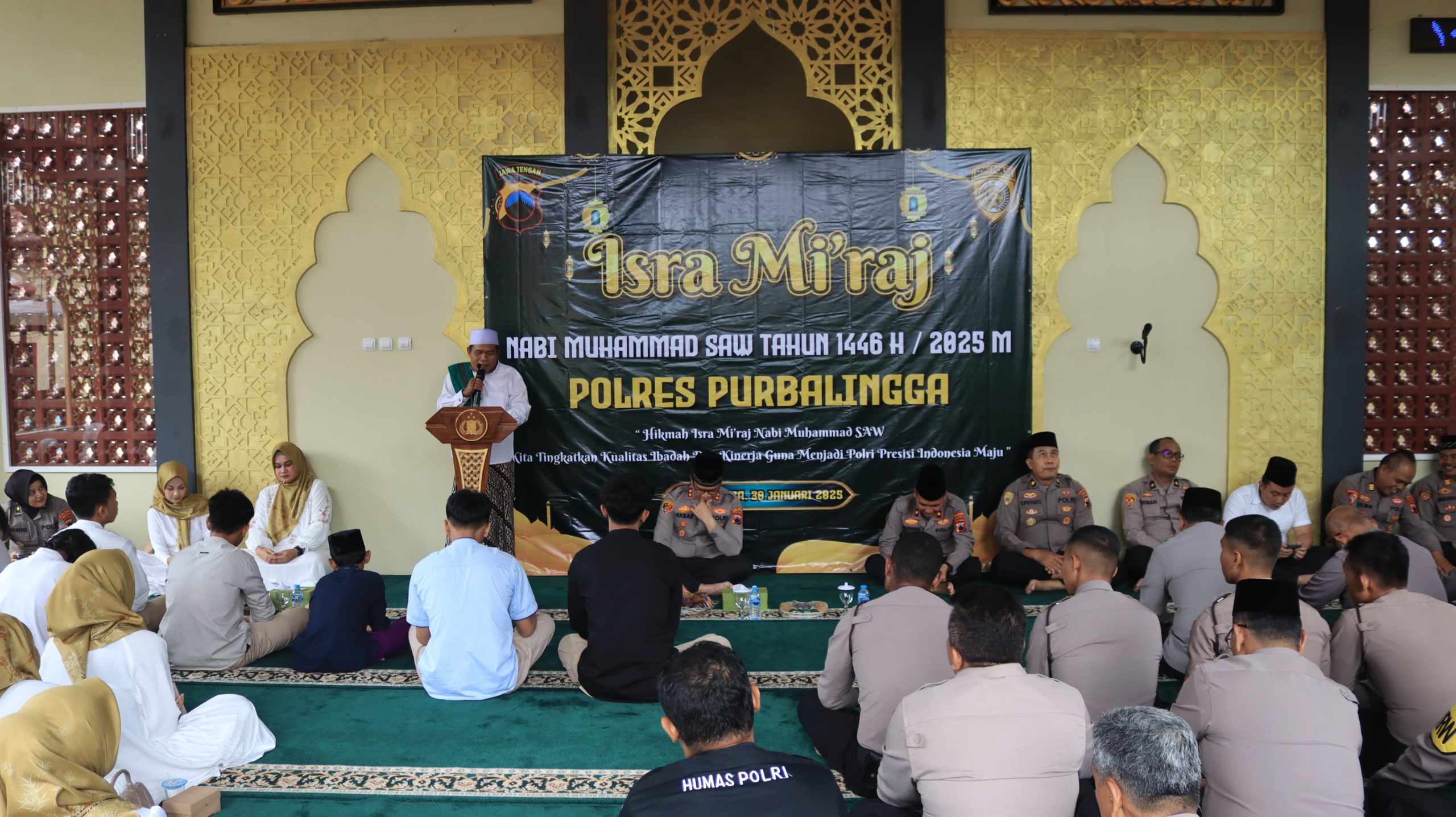 Polres Purbalingga Gelar Pengajian dan Santunan Yatim Piatu Dalam Rangka Peringatan Isra’ Mi’Raj