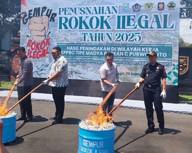 1,5 Juta Batang Rokok Tanpa Cukai Dimusnahkan di Purbalingga, Bupati Fahmi : Gempur Rokok Ilegal !